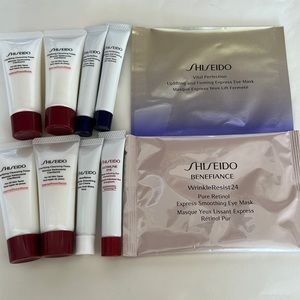 Shiseido travel sized eye care bundle plus 4 mini cleansing foams